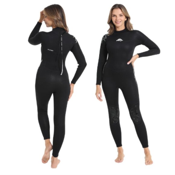 Womens Full Body Wetsuit Small S Black Neoprene Dive Suit Water Sports 2MM NWOT - Picture 1 of 16